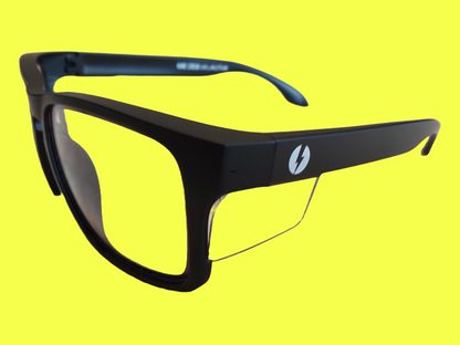 Protective eyewear- stealth black frame/ clear Lens