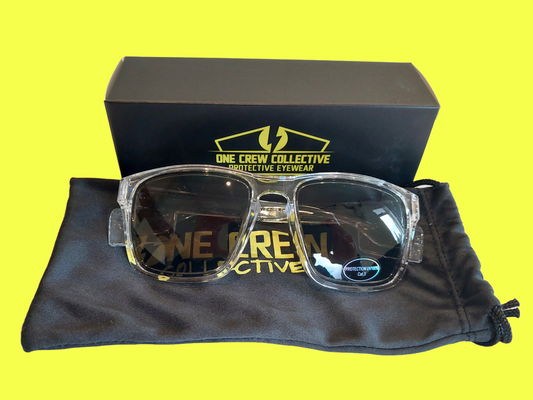 Protective eyewear- Crystal clear frame/ Tinted Lens